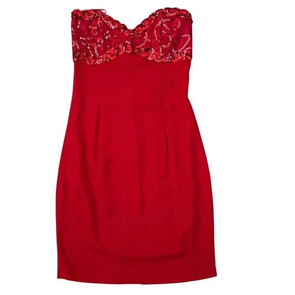 Vintage Jessica McClintock Gunne Sax red cocktail dress size 7 - Picture 6 of 10